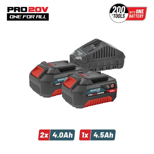 Bormann Pro BBP9944 starter kit 20V 2x4Ah