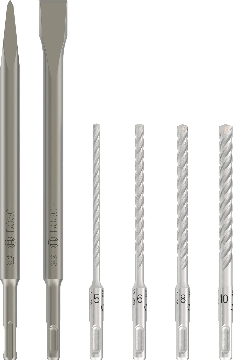 Bosch Professional SDS Plus-5 Set 6 Punte Scalpelli Cemento