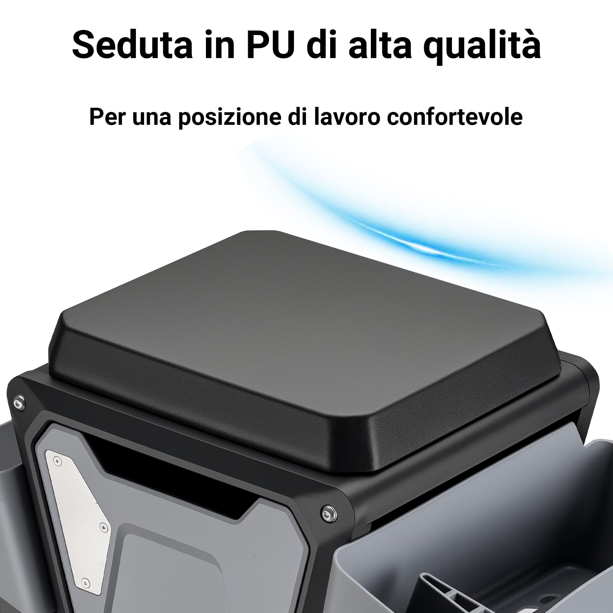 Wiltec Sgabello Officina con Ruote Portautensili Sgabello 120 kg