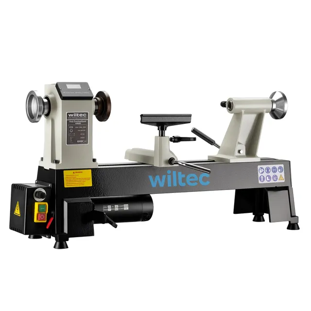 Wiltec Tornio per Legno 550 W 650-3800 giri/min in Ghisa