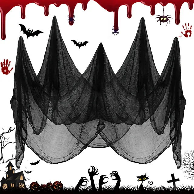 Wzone Panno Nero Halloween garza 215x500 cm cotone