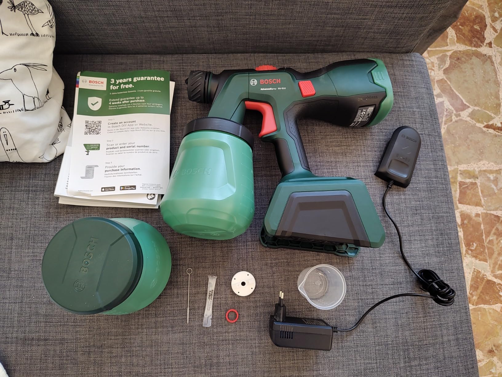 Bosch AdvancedSpray 18V-500 pistola vernice batteria 4Ah