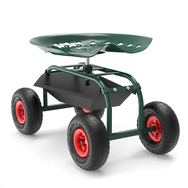 Wiltec Sgabello Giardinaggio Officina con Ruote 150 kg