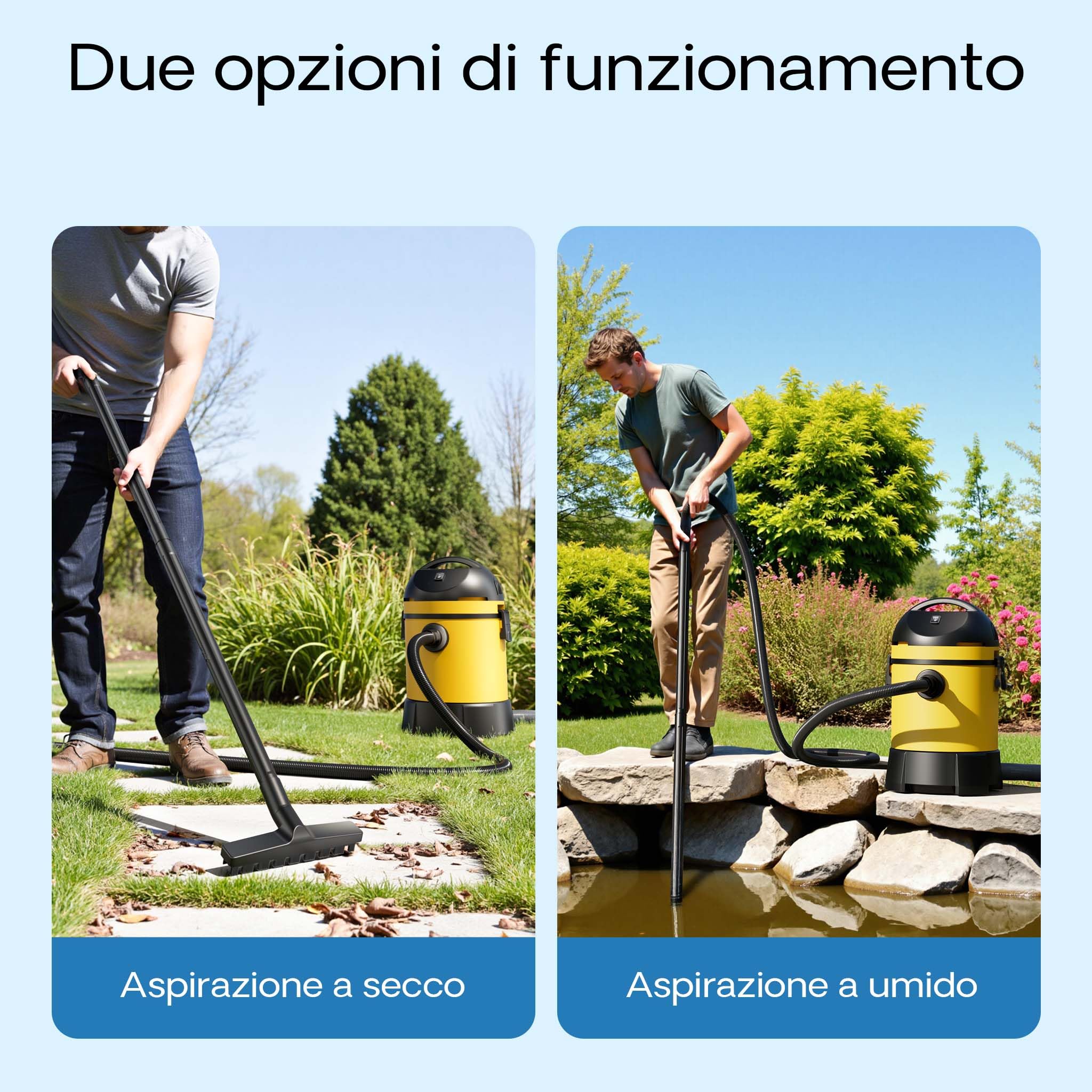 Wiltec Aspirafango Laghetti Piscine 1400W Secco Umido