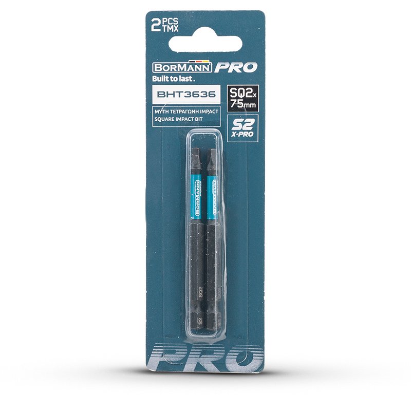 Bormann X-Pro bit impatto SQ2x75mm S2 2 pezzi