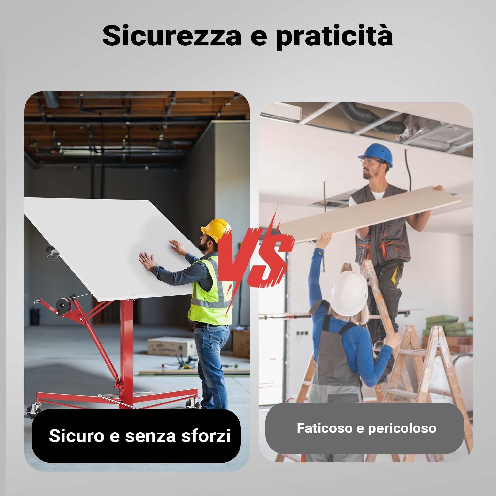 Wiltec XXL alzalastre 68 kg 140-350 cm rosso