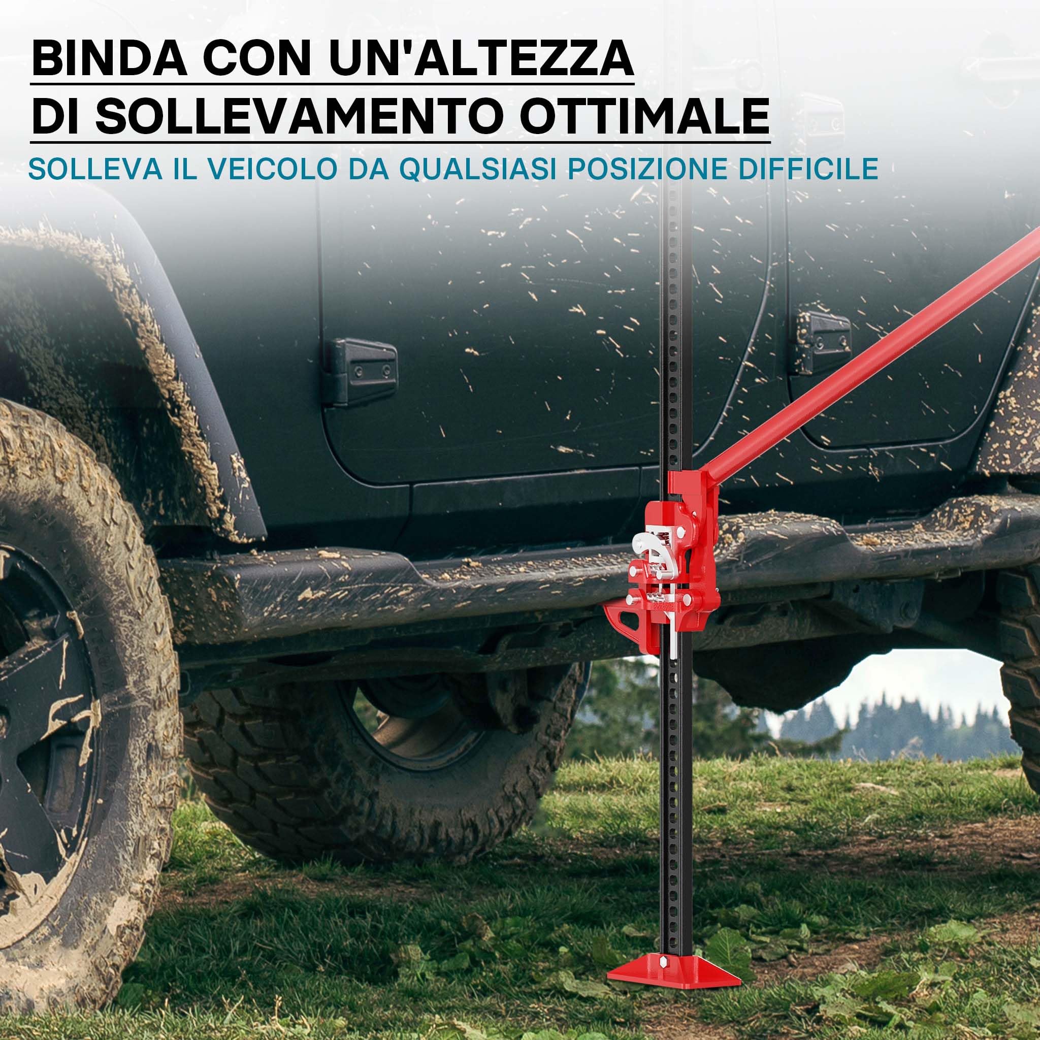 Wiltec binda meccanica 60" cric 150 cm 3 t fuoristrada