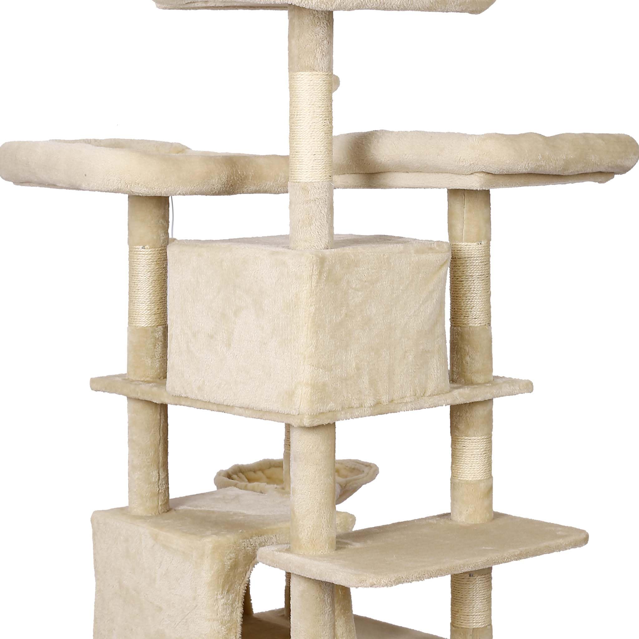 Wiltec Albero tiragraffi beige 172 cm 2 cuccette