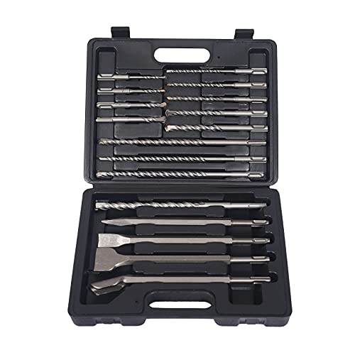 XPOtool Set Punte Scalpelli SDS-Plus 17 Pezzi Valigetta