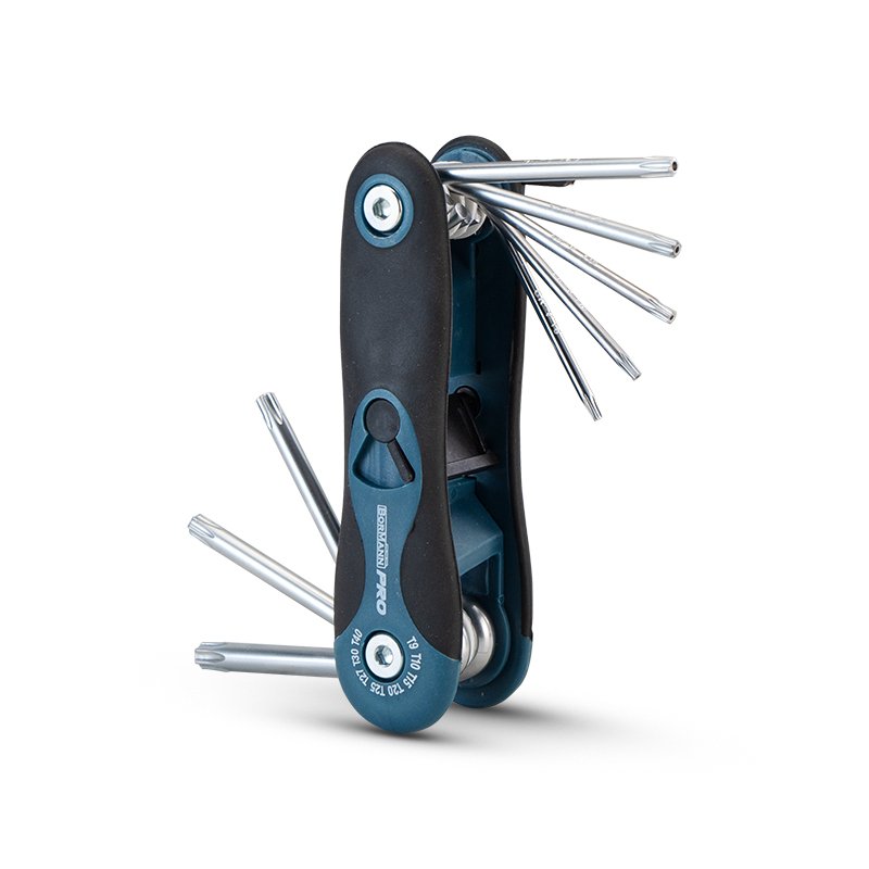 Bormann Set Chiavi Torx Pieghevole 8 Pezzi T9-T40 Forate