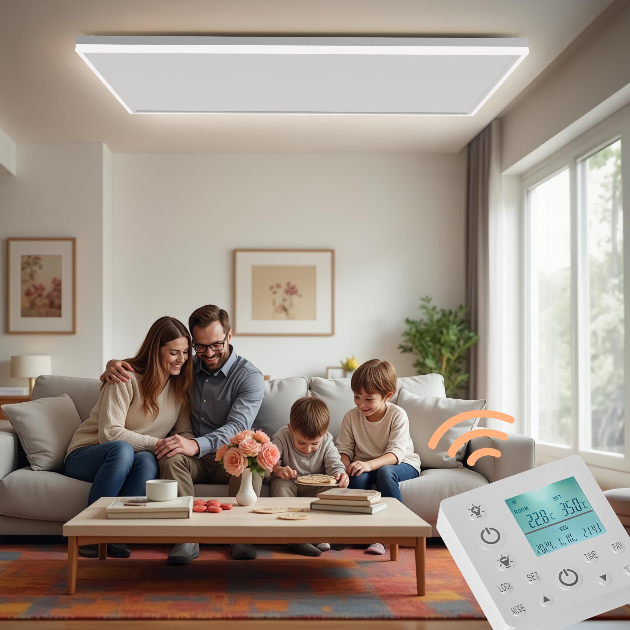 Wiltec Pannello Riscaldante Soffitto Infrarossi 370W 370 Watt LED