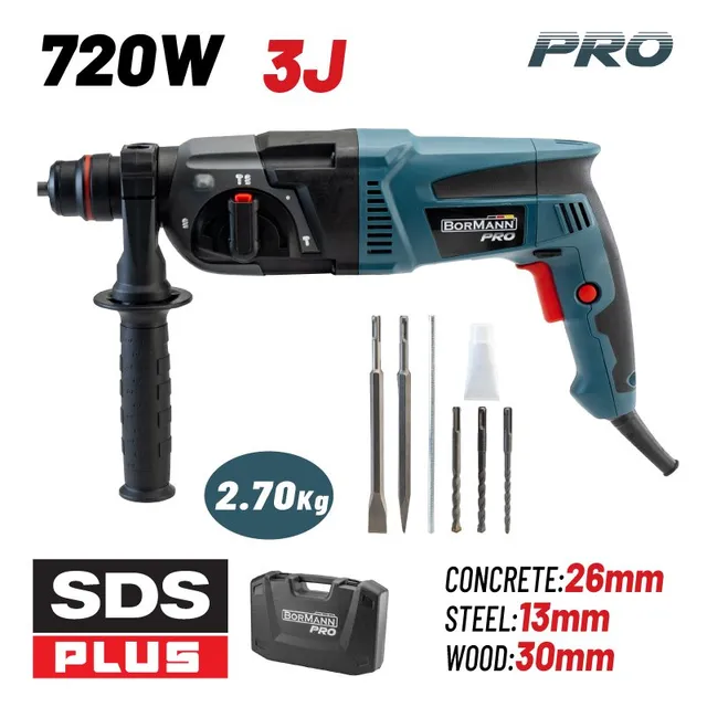 Bormann Pro martello perforatore SDS-Plus 720W 3J