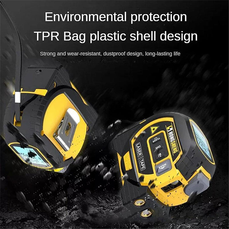 Tilswall Telemetro Laser 3-in-1 60m Metro Nastro 5m Giallo