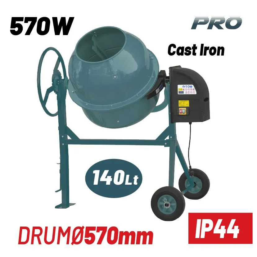Bormann betoniera 140L 650W corona ghisa IP44