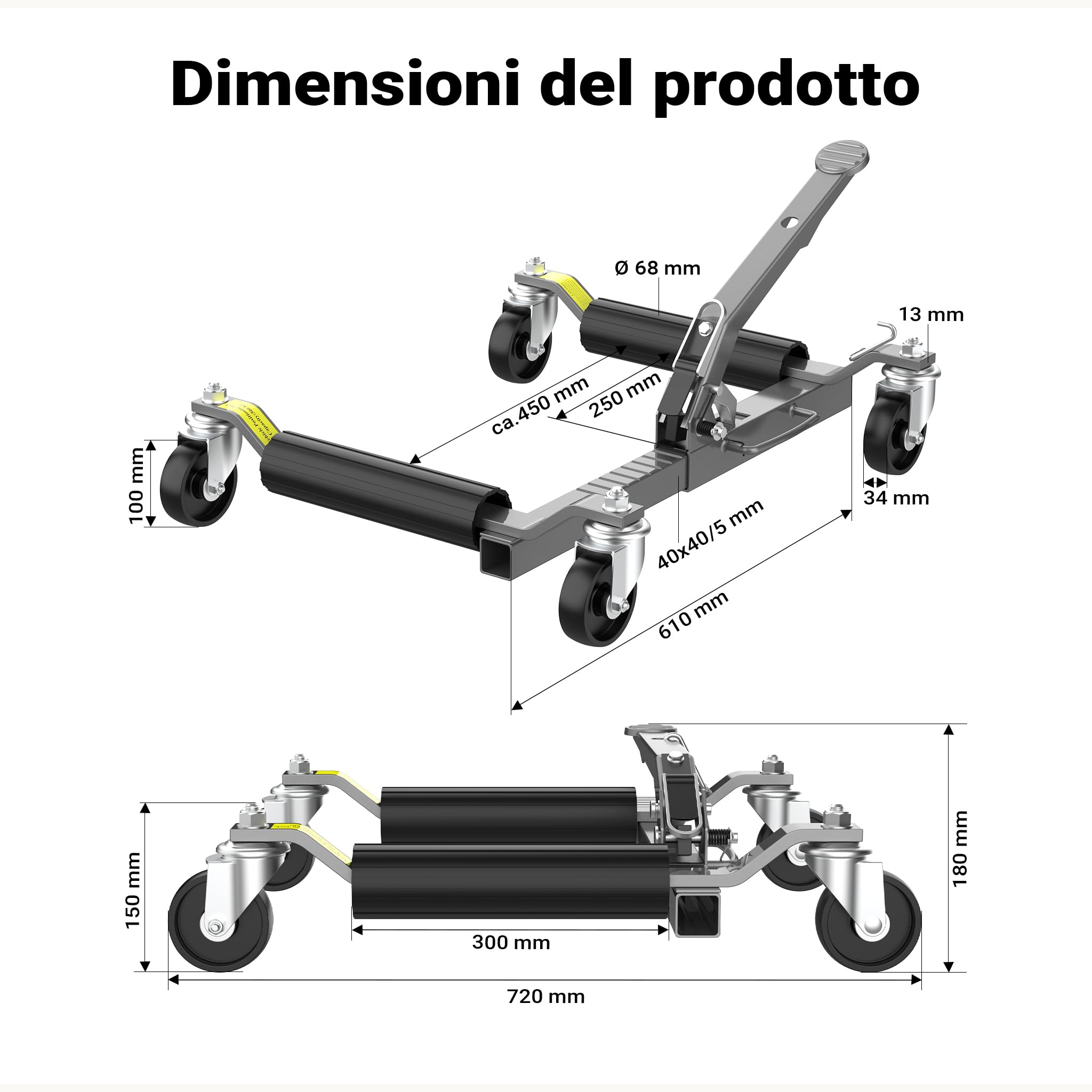 Wiltec XPOtool martinetti manovra auto set 2pz 566 kg