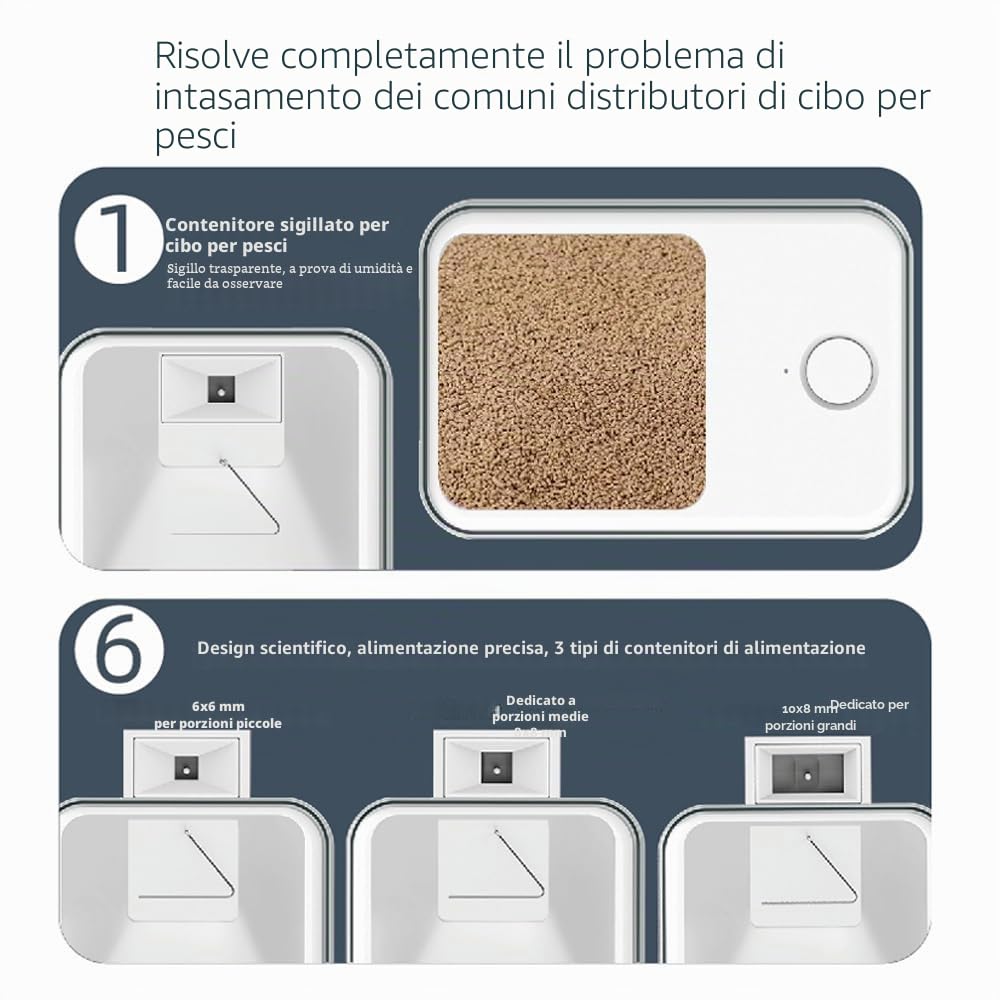 Weytoll Mangiatoia Automatica Acquario 100mL WiFi con App Programmabile