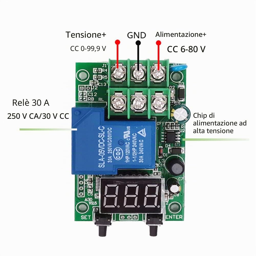 Weytoll P-1 P-4 Relè Monitoraggio Tensione CC 6-80V 30A