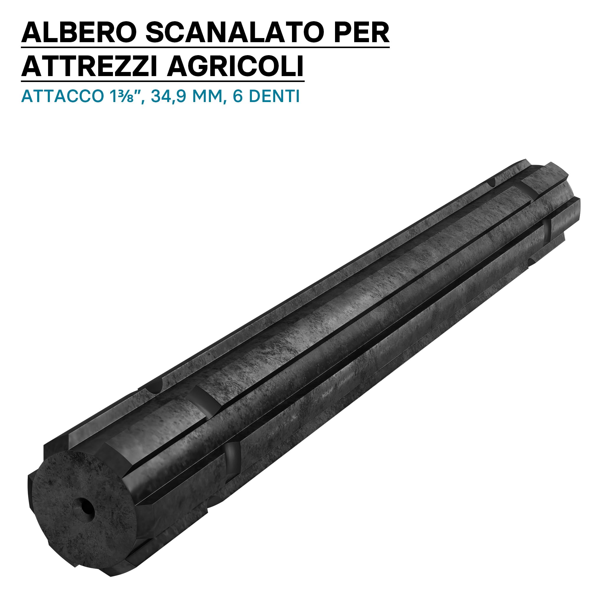 Wiltec BT2 albero cardanico scanalato 300 mm 6 denti