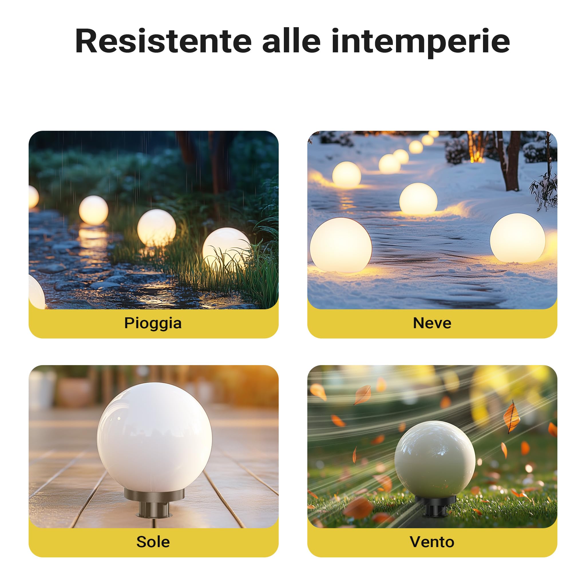 Wiltec Sfera Luminosa Esterno Ø30cm E27 con Picchetto IP44