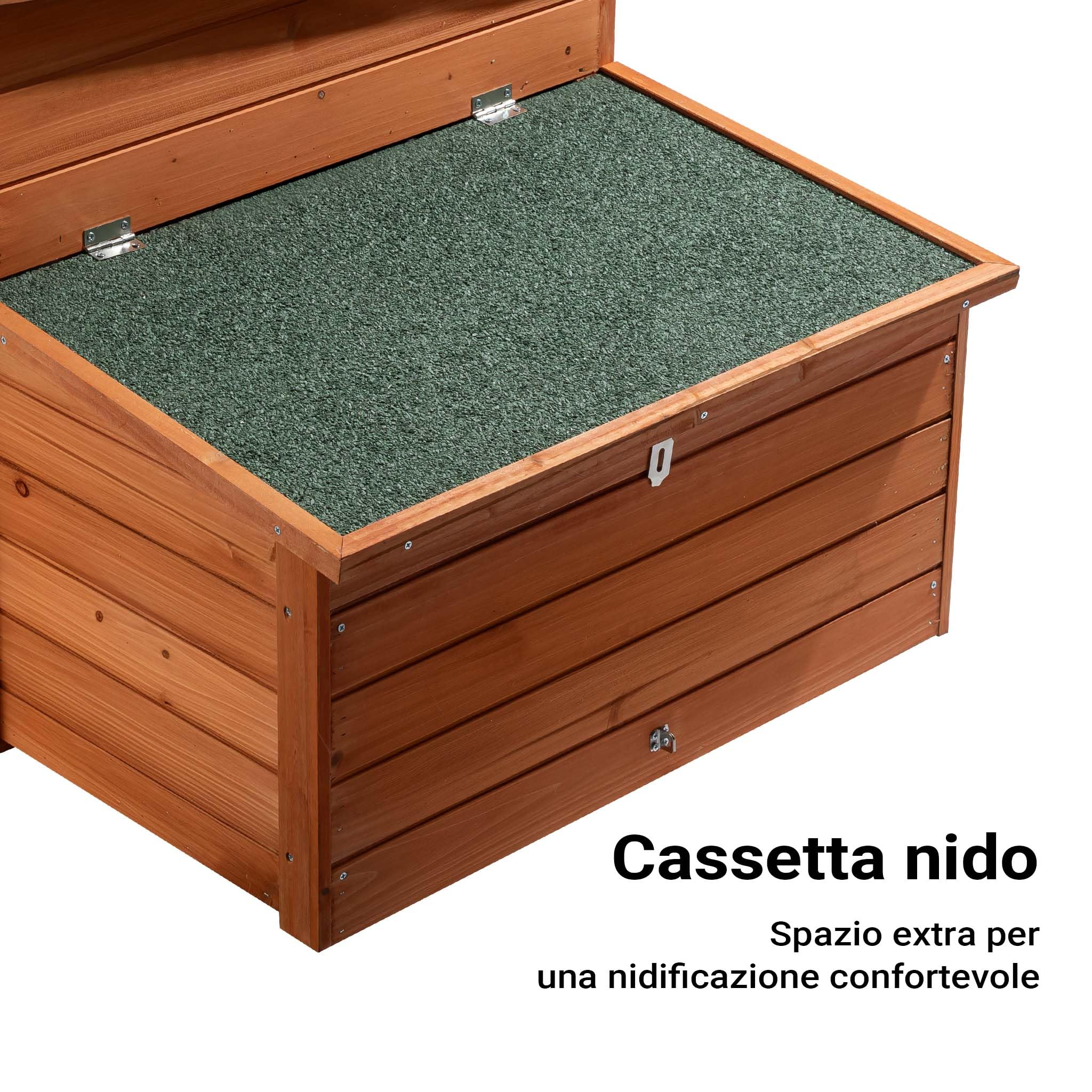 Wiltec Pollaio 136x74x70 cm in Legno con Nido