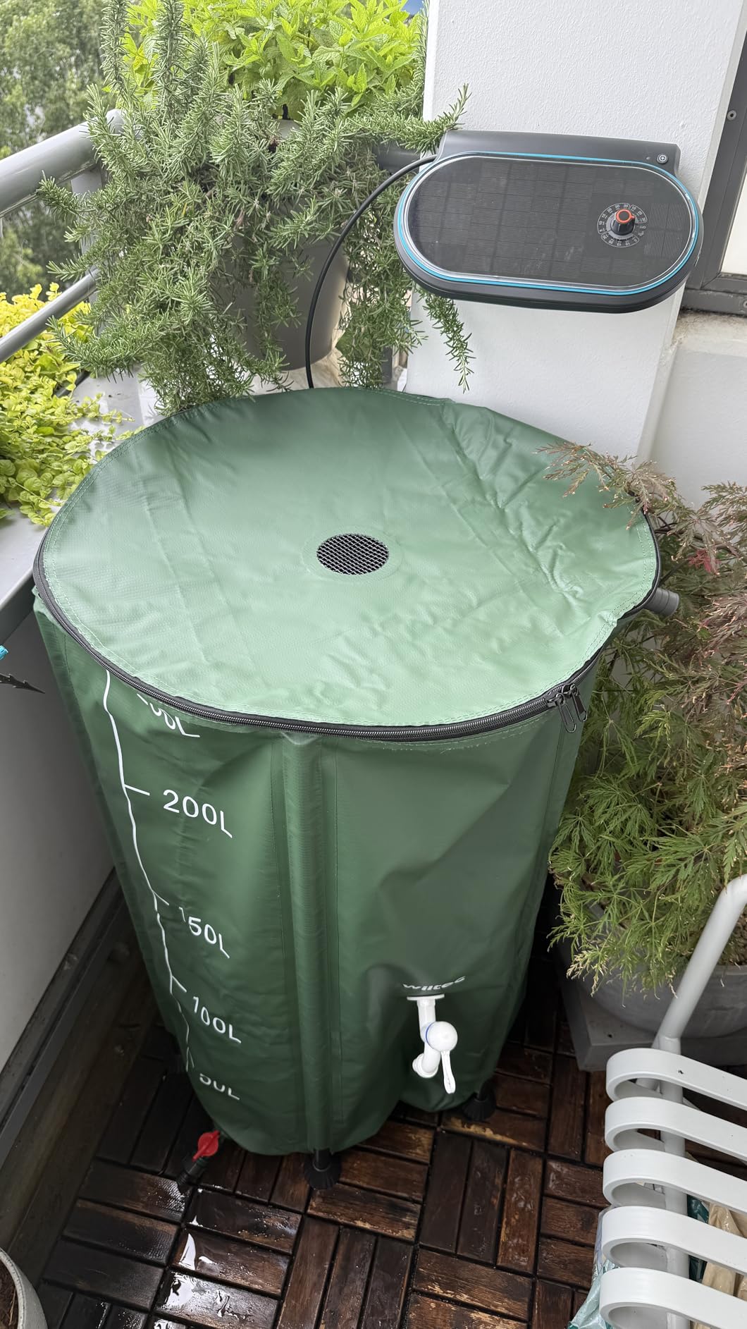 Wiltec Serbatoio acqua piovana pieghevole 250L PVC
