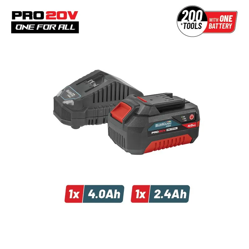 Bormann Pro BBP9940 Kit Batteria 20V 4Ah+Carica