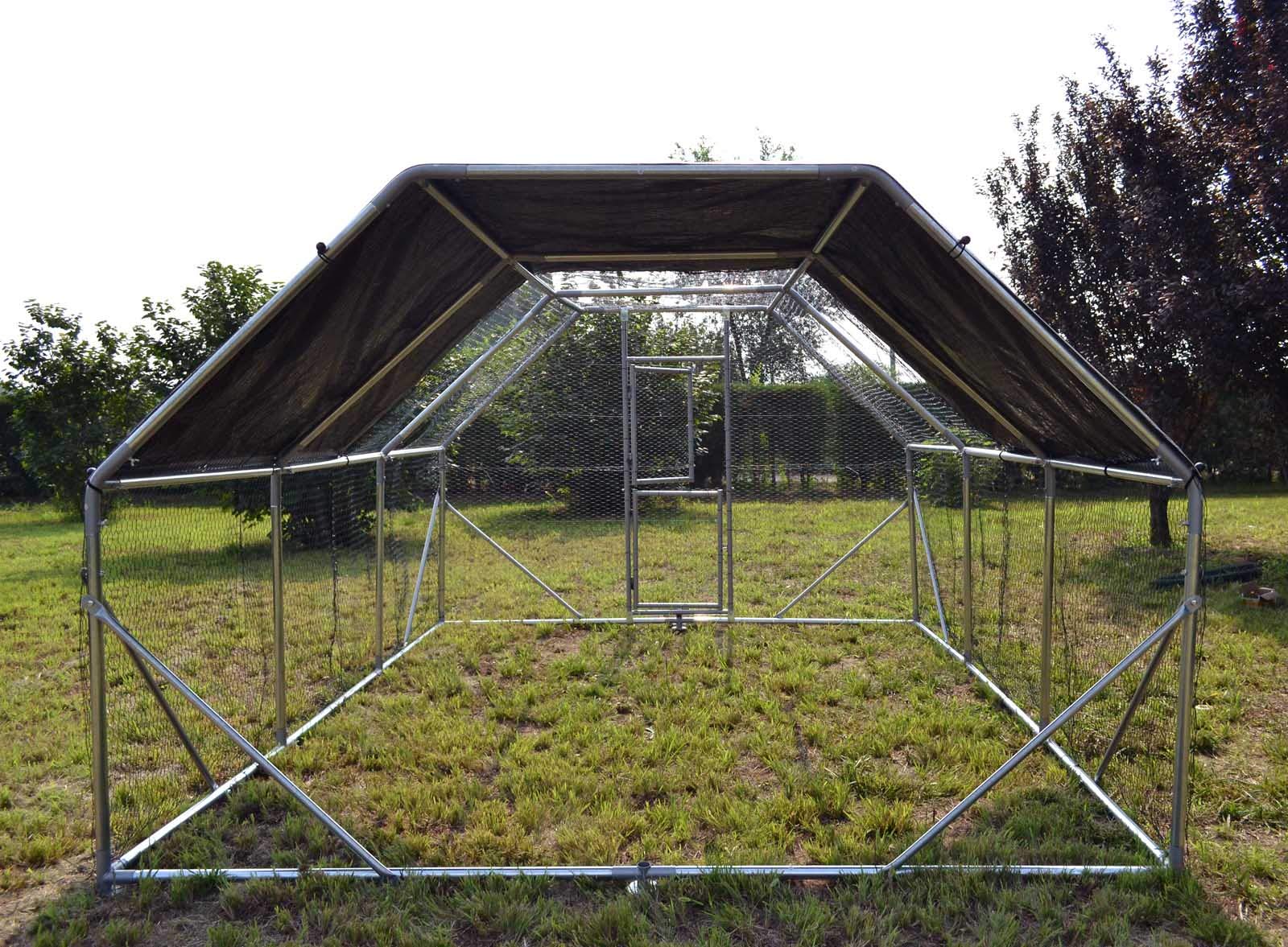Wiltec Recinto giardino XXL 4x3x2 m con tetto polli