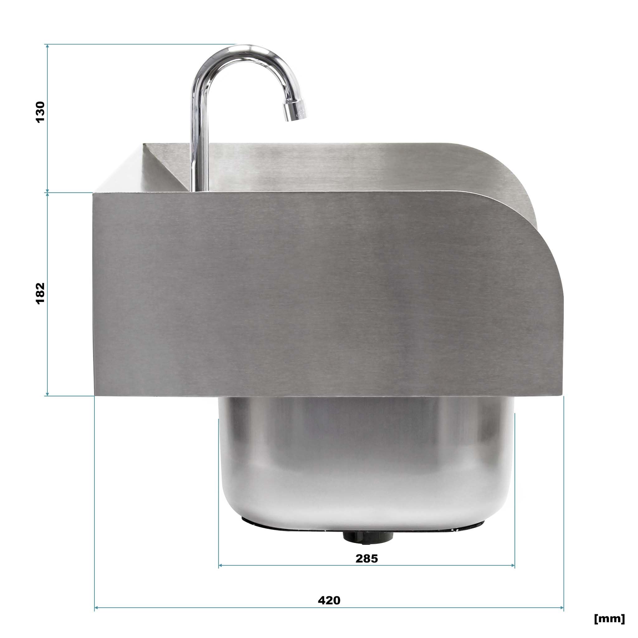 Wiltec XPOtool Lavello Inox Quadrato con Paraspruzzi 3 Lati