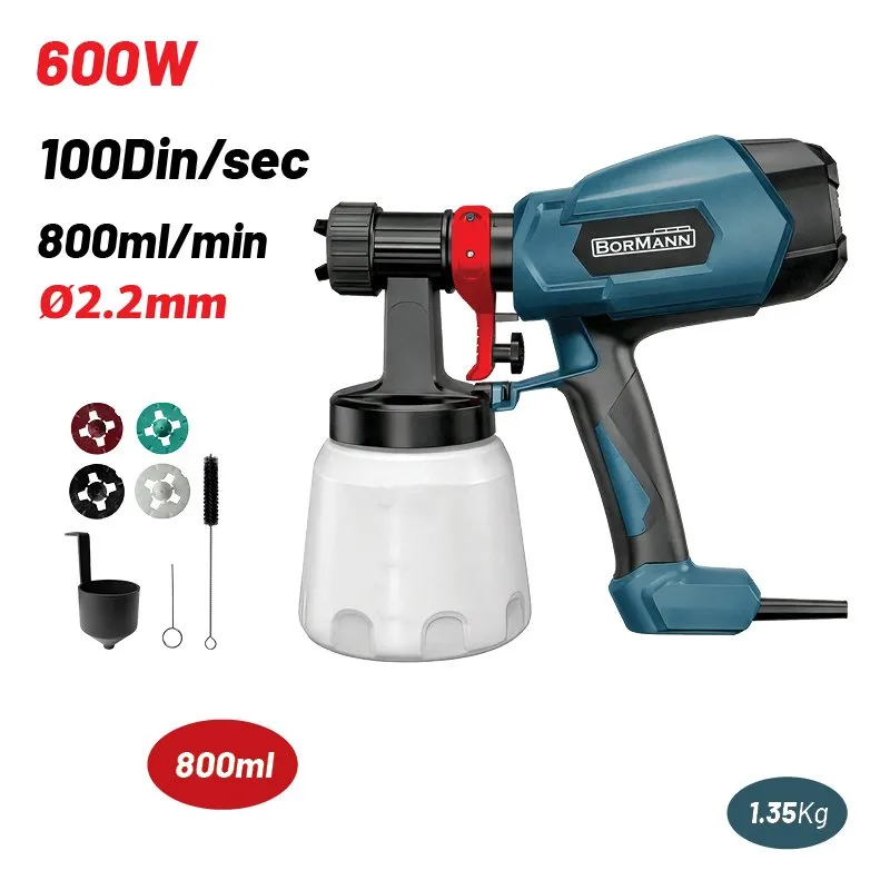 Bormann pistola vernice HVLP 600W 800 ml ugelli inclusi