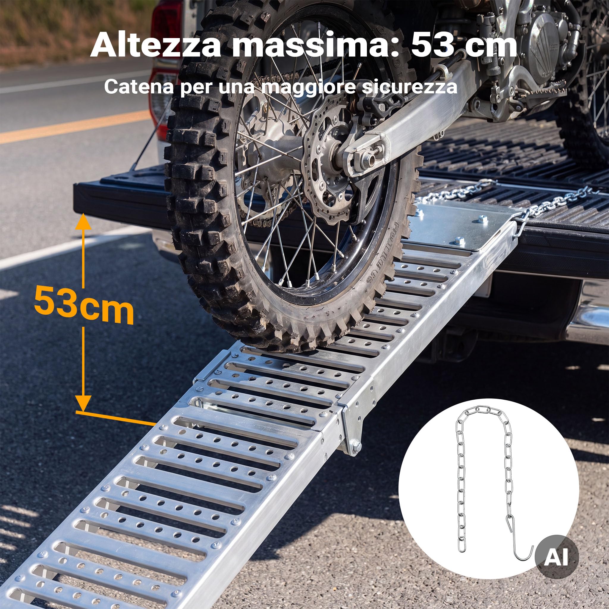 XPOtool Rampe di Carico Pieghevoli 197 cm Acciaio 340 kg 2 Pezzi
