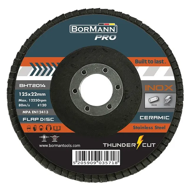 Bormann Thunder-Cut disco lamellare 125 mm grana 120 ceramico