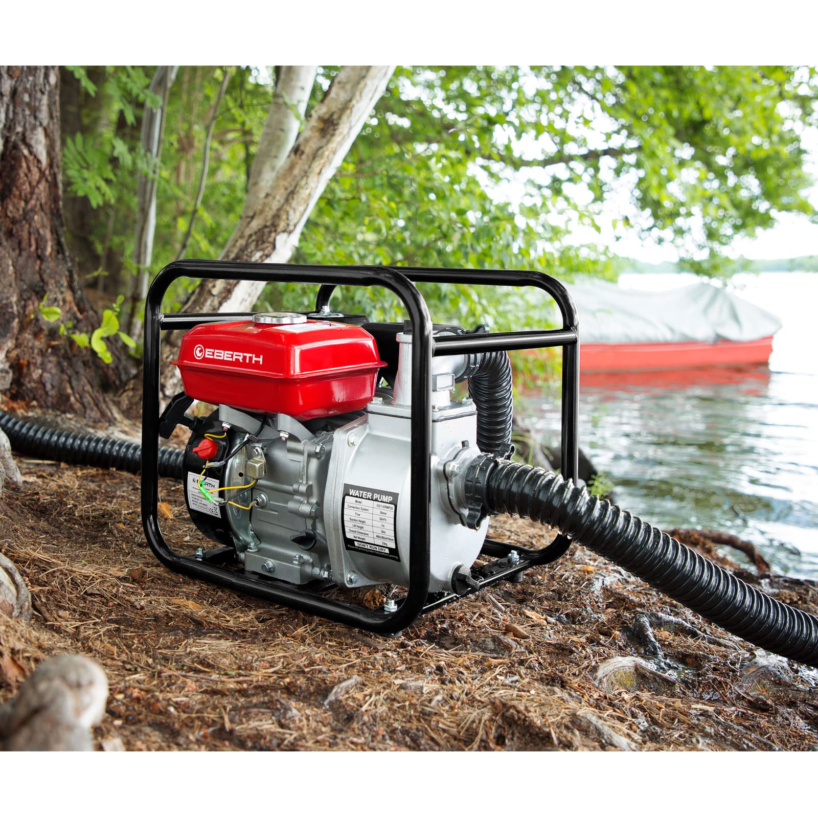 EBERTH Motopompa a Scoppio 5,5 CV 2 Pollici 30000 l/h