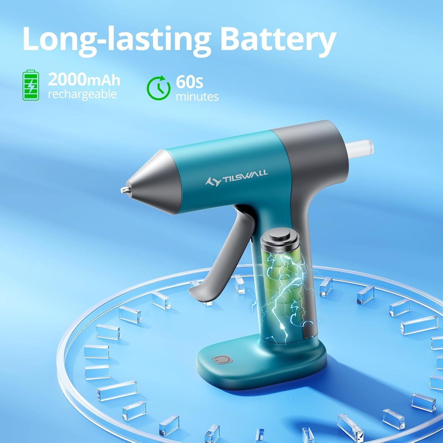 Tilswall mini pistola colla a caldo batteria 20 stick