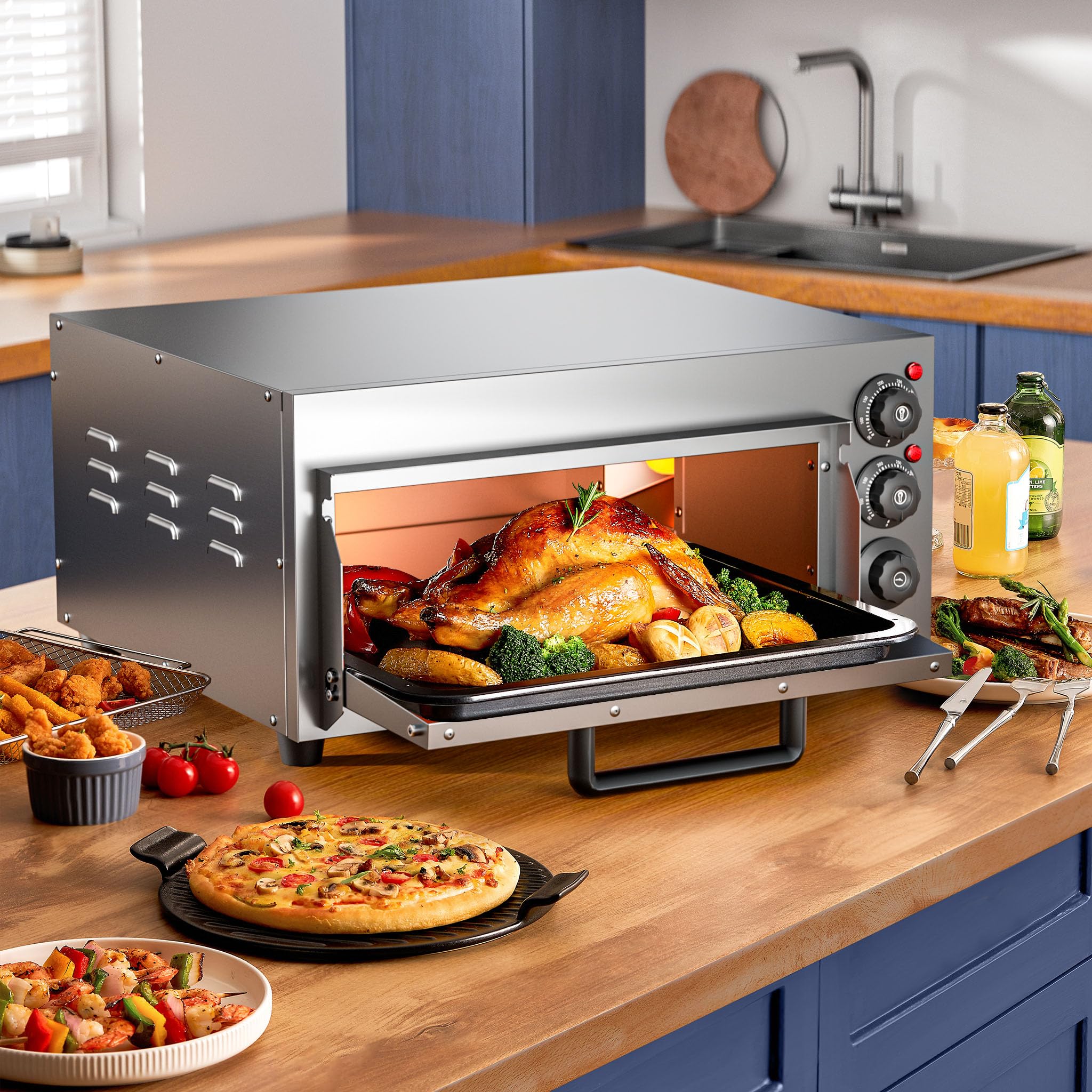 Wiltec Fornetto pizza elettrico 2000W pietra 350°C
