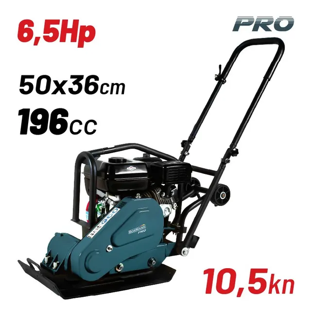Bormann piastra vibrante benzina 6,5HP 196cc 62kg 10,5kN