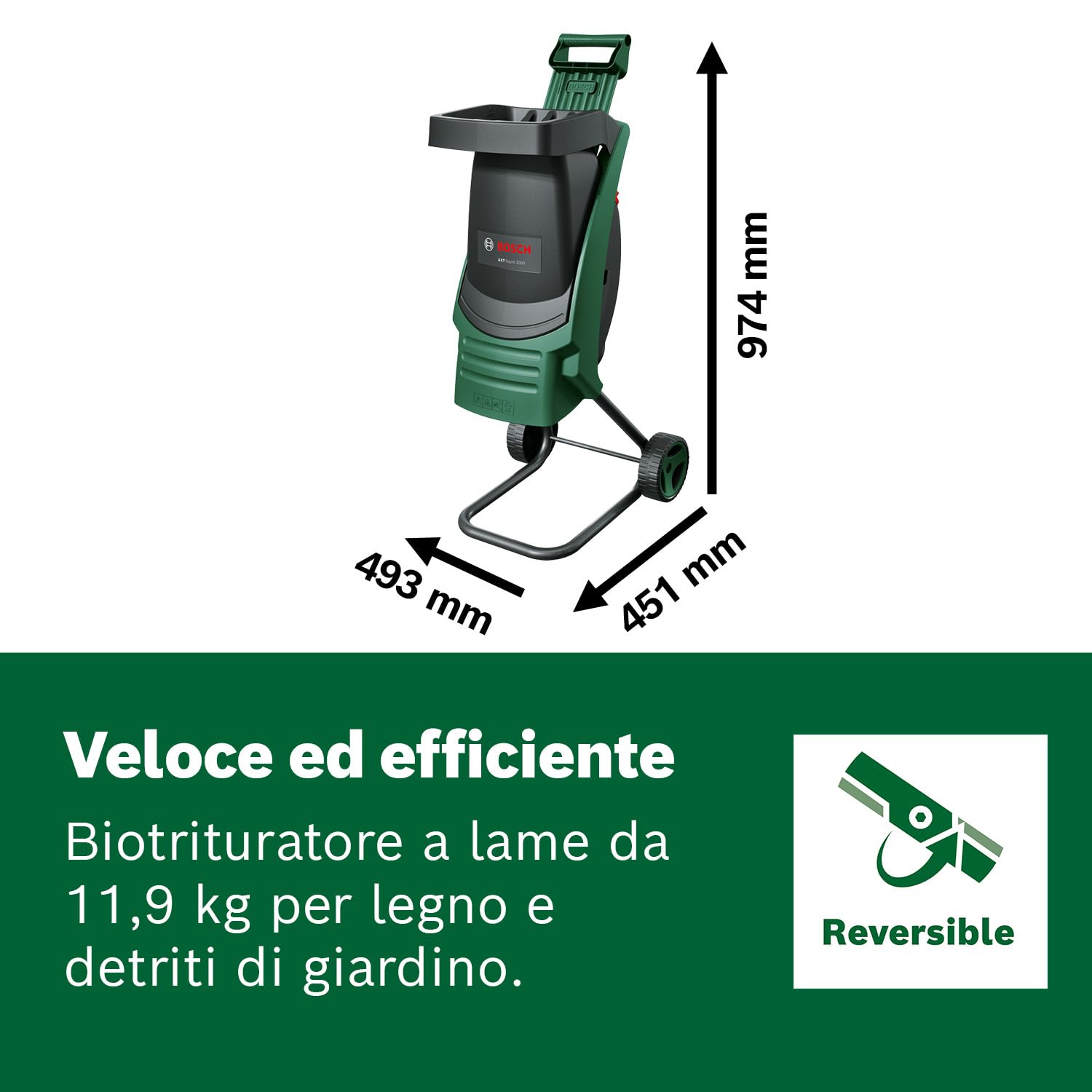 Bosch AXT Rapid 2000 Nuovo Design Trituratore 35 mm