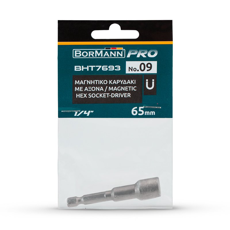 Bormann inserto bussola esagonale magnetica 9x65 mm