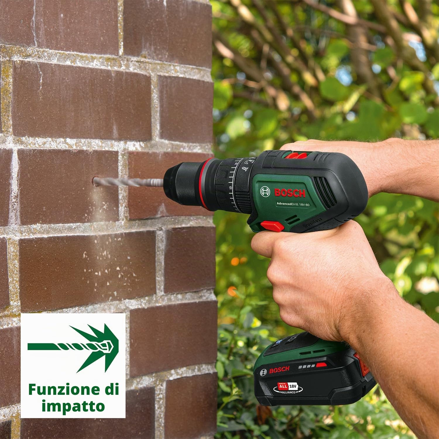 Bosch AdvancedImpact 18V-80 Trapano Battente 2,5 Ah