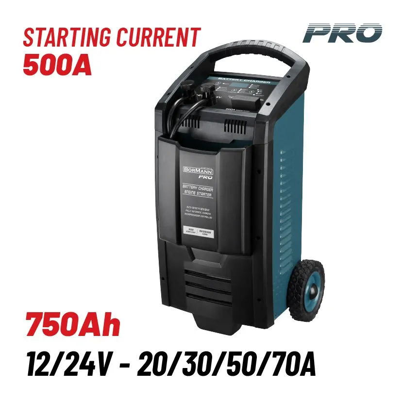 Bormann Pro Caricabatterie Booster 12/24V 500A avviatore