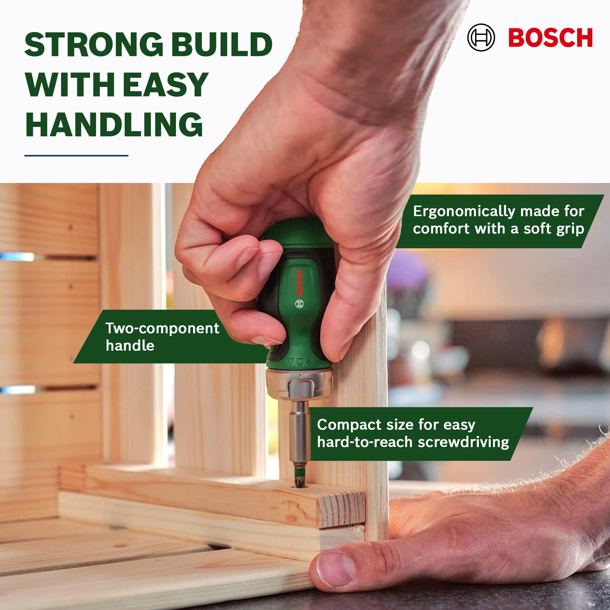 Bosch Stubby cacciavite a cricchetto corto 6 bit S2