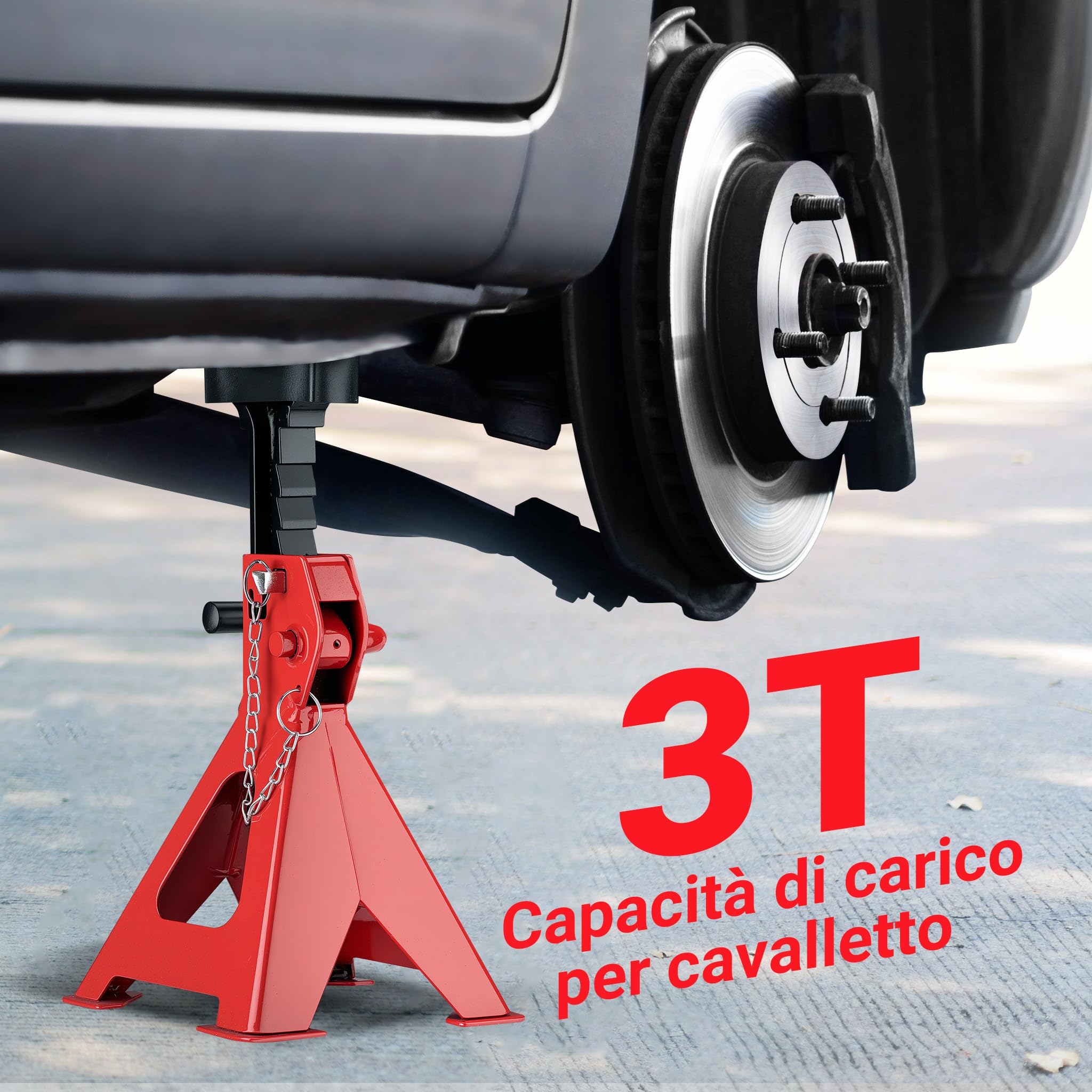 Wiltec Cavalletti Auto 3t Set 2pz 29-42,5cm con Perno
