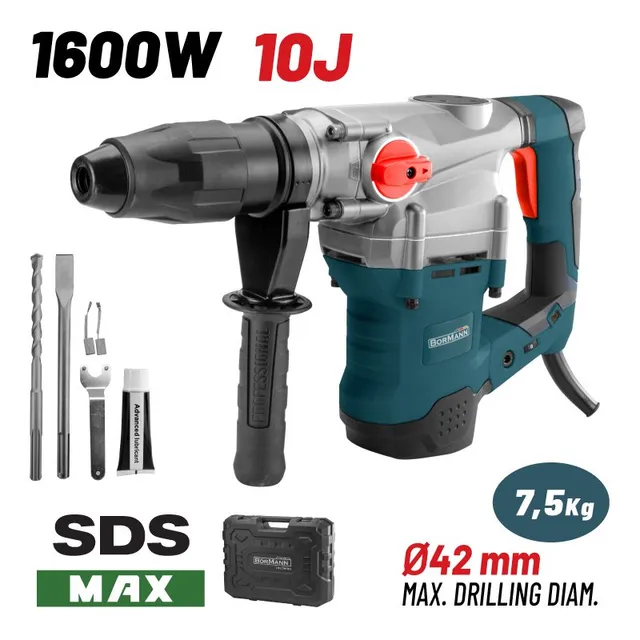 Bormann Martello SDS-Max 1600W 10J con Valigia e Accessori