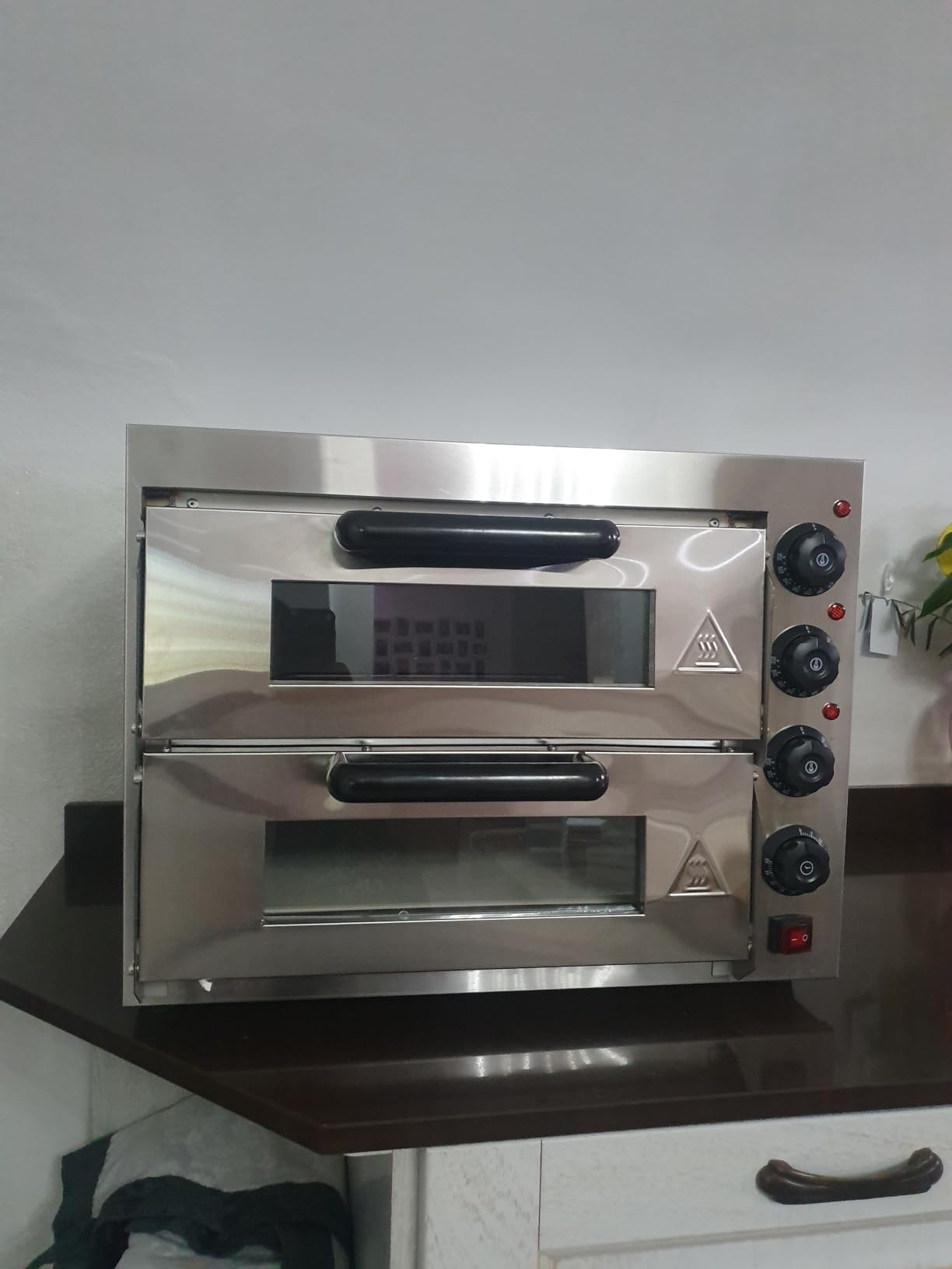 Wiltec Forno pizza elettrico 2 livelli 3000W 350°C
