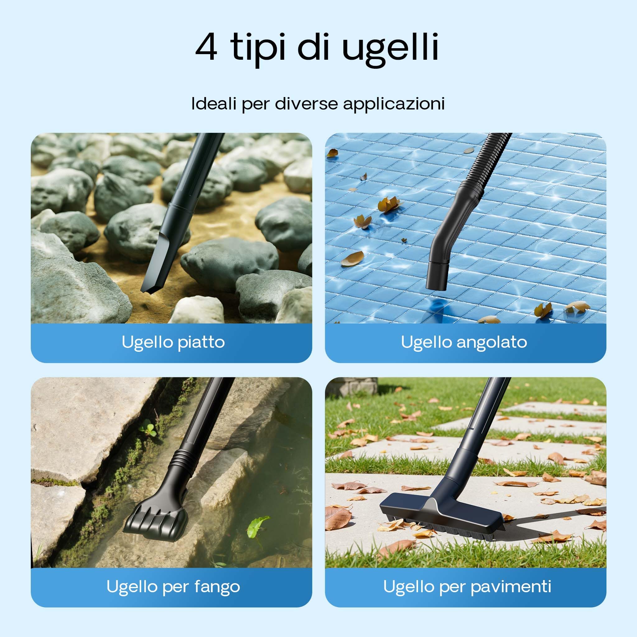 Wiltec Aspirafango Laghetti Piscine 1400W Secco Umido