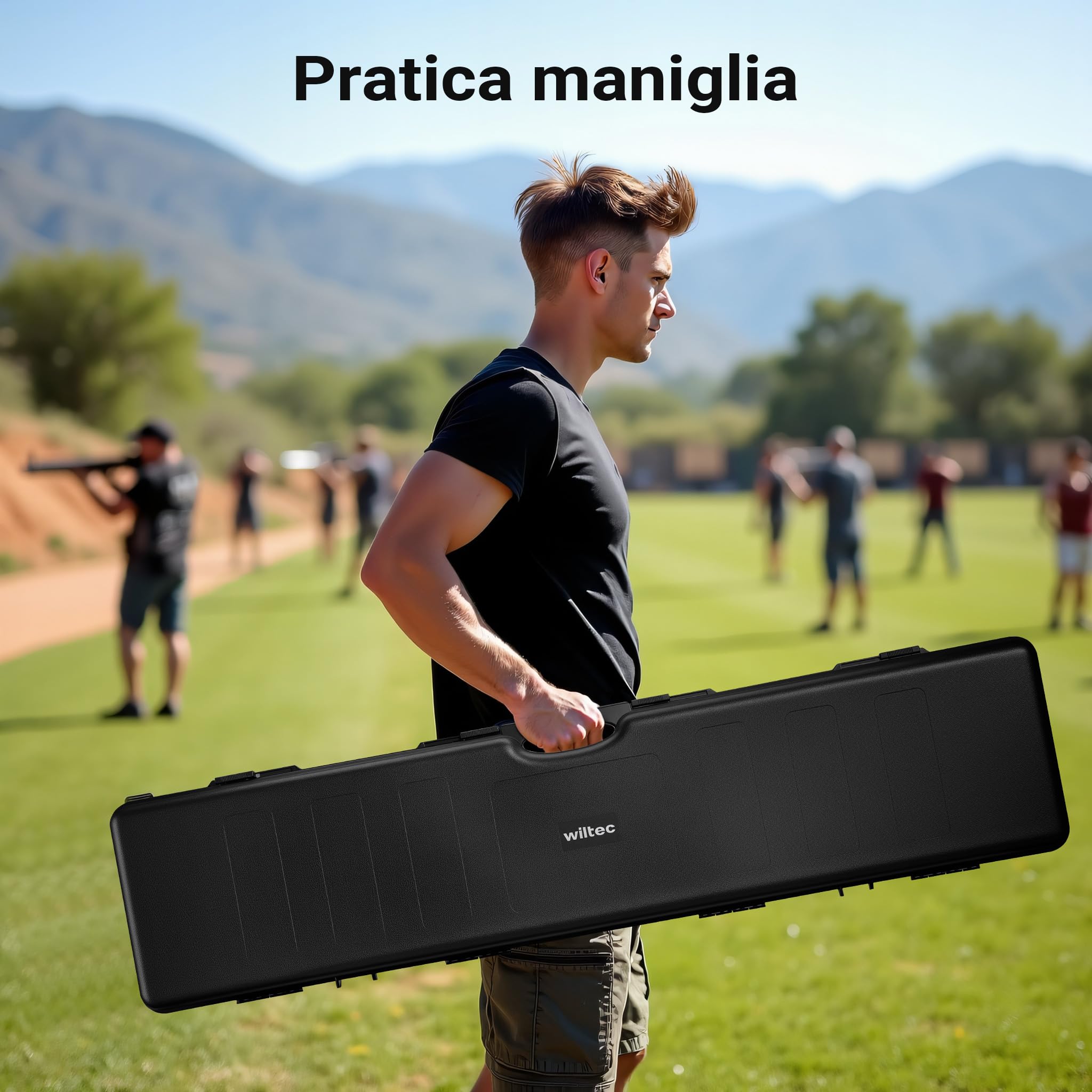 Wiltec Valigetta porta armi 138x34x13,5 cm per 2 fucili