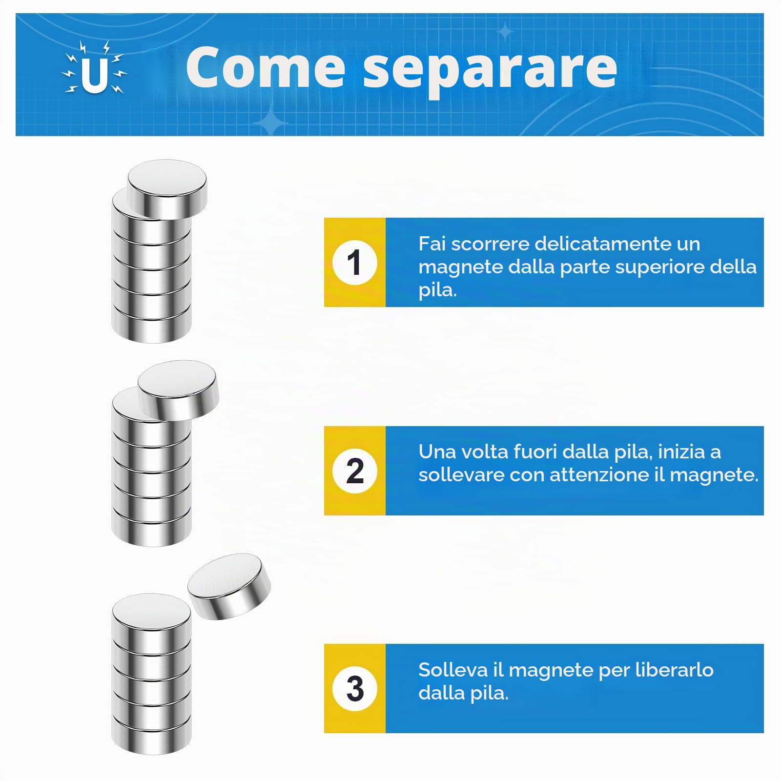 Wzone Magneti Neodimio 6x3mm 80 Pezzi forti