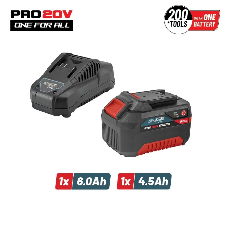Bormann Pro BBP9960 starter kit 20V 6,0Ah + caricabatterie
