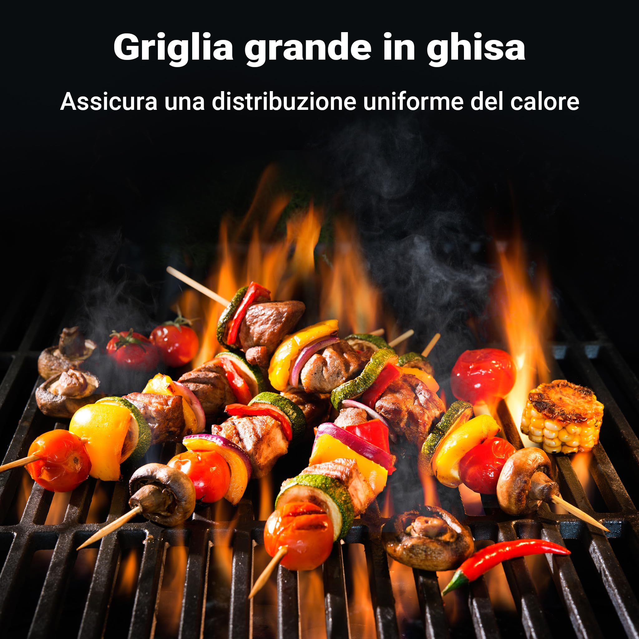 Wiltec griglia ghisa camino barbecue 29x38 cm spessore 9 mm