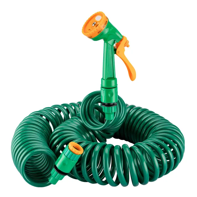 Wiltec tubo a spirale giardino 15 m 1/2-3/4 6 bar