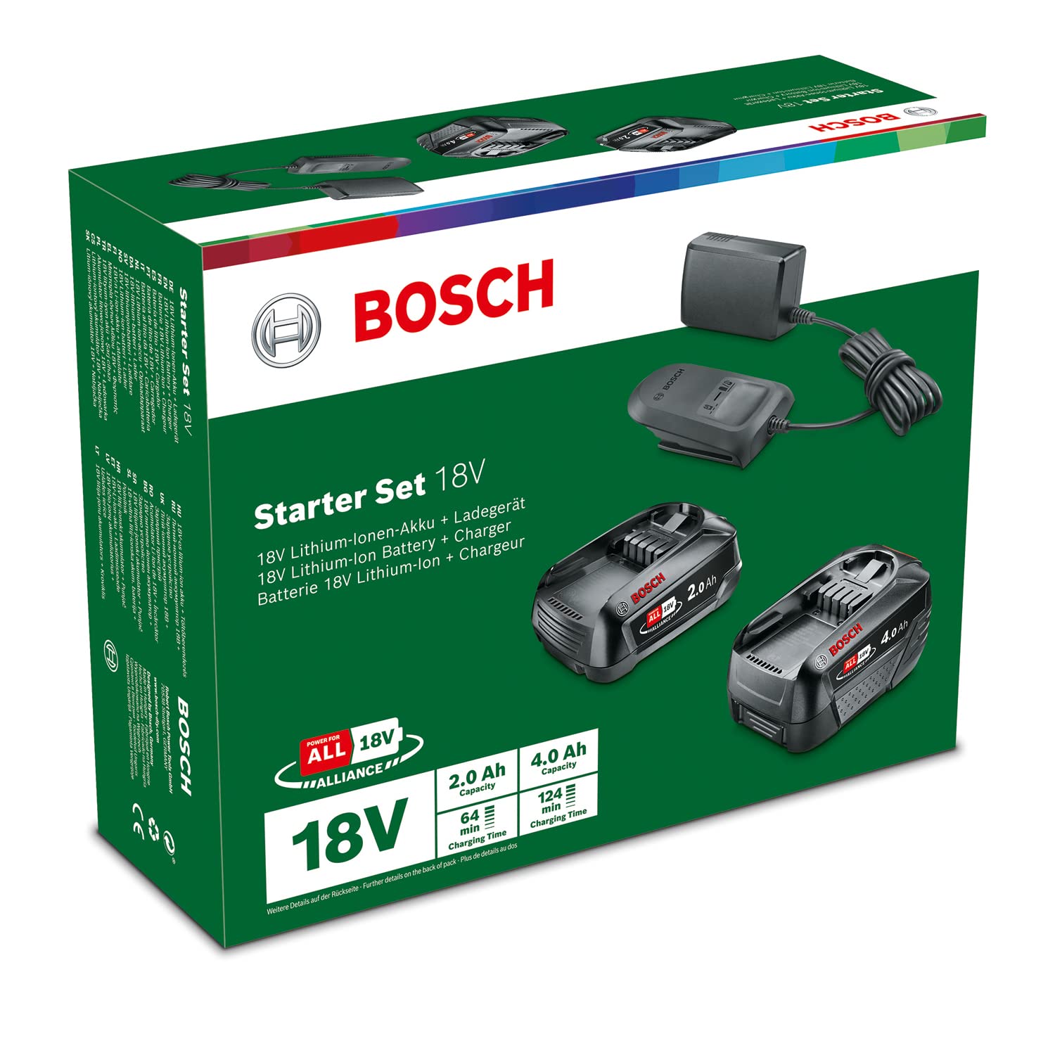 Bosch Starter Set 18V Batterie 2+4 Ah Caricabatteria AL 18V-20
